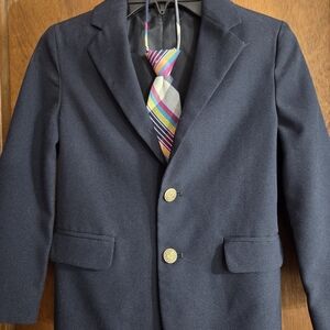 Van Heusen Navy Blazer with Club Room Striped Tie